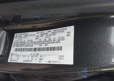 2018 Ford Escape S from USA, damaged, VIN 1FMCU0F73JUD41534